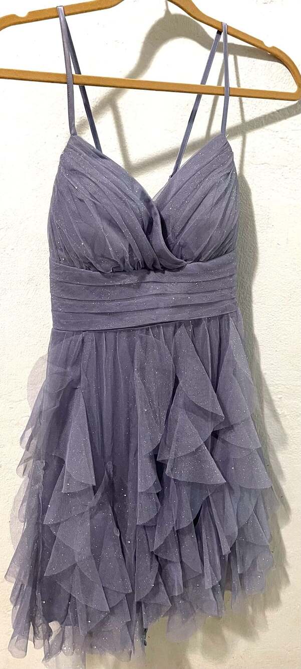 Pear Culture Lavender Glitter Tulle Corset Mini Dress Size 7/8 ZM20463